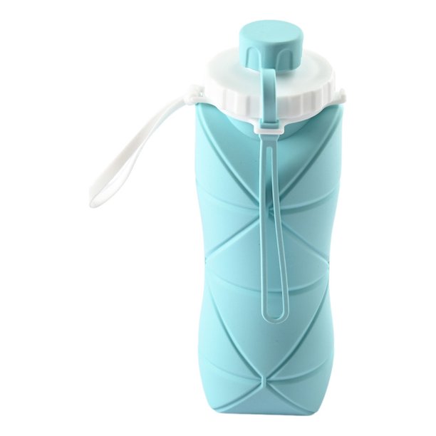 Botella de agua plegable portátil de silicona de 600 ml para té al aire libre