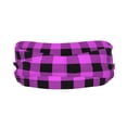 thumbnail image 2 of Yiaed Purple Black Buffalo Plaid Print Sports Headbands,Moisture Wicking Workout Headband, Sweatband Headbands for Running,Cycling for Women and Men, 2 of 8