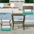 thumbnail image 6 of 3 Piece Outdoor Rocking Chair,Rattan Patio Conversation Chair, Wicker Bistro Set with Side Table & Cushion, Blue, 6 of 7