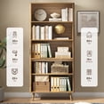 thumbnail image 4 of YouTrend 71" Tall Fluted Bookcase with Doors, Modern Storage Cabinet with Open Shelves, Mid-Century Bookshelf for Living Room, Home Office, Bedroom-Brown, 4 of 10