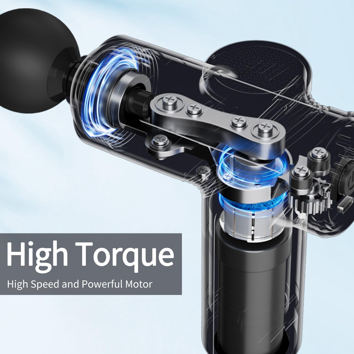 CHUNYAN Deep Tissue Massage Gun Portable, Mini Electric Muscle Massager, Suitable for Relieving Back, Neck and Body Pain, with 4 Heads and 6 Speeds