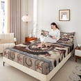 thumbnail image 4 of Manfei Rustic Western Full Sheet Sets, Texas Stars Sheet Set Full, Farmhouse Cow Print Bed Sheets Set Full Size, Ultra Soft Bedroom Decorative, 4pcs, 4 of 7