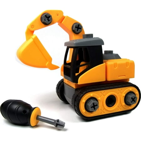 WisToyz Take Apart Toys, Toy Vehicles, Assembly Toy Excavator with Constructions Set, Building Vehicle Play Set with Screwdriver, Ideal Educational Toy for Toddlers, Boys & Girls Aged 3, 4, 5, (Best Toys For Five Year Old Boys)