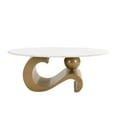 thumbnail image 5 of NEW Modern Nesting Coffee Table Set of 2 End Table for Living Room, Oval and Round Table Set, Golden, 5 of 10