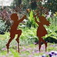 thumbnail image 4 of Inteprter Artesanía Hierro Niños Silueta Jardín Patio Estatuas en el suelo Decoración del hogar Chico, 4 of 5