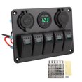 thumbnail image 2 of 5 Gang Aluminum Alloy IP65 Water Resistant Rocker Switch Panel with Dual USB Cigar Lighter Voltmeter, 2 of 7