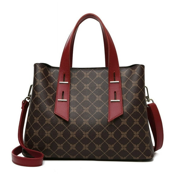 Women's Tote Handbag PU Leather Shoulder Bag Large Capacity Multiple Pockets Bag Women's Crossbody Handbag Fashion Tote Top Handle Satchel A8