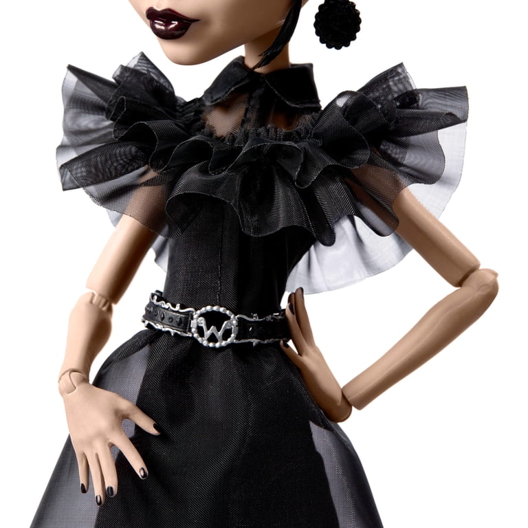 monster high black dress x Wednesday Raven Doll It's Showtime