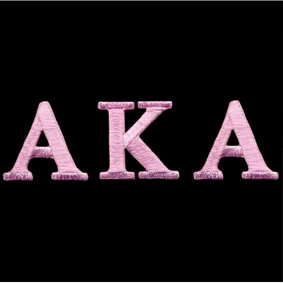 AKA Pink Letter Sets 1'' Emblem W/Heat Seal Backing