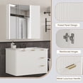 thumbnail image 3 of HMstone 30 Inch Bathroom Vanity with Sink Combo, Wall Mounted Floating Bathroom Cabinet with 2 Doors 2 Drawers, Mid-Century Modern Bathroom Vanity with Storage Cabinet, White, 3 of 8