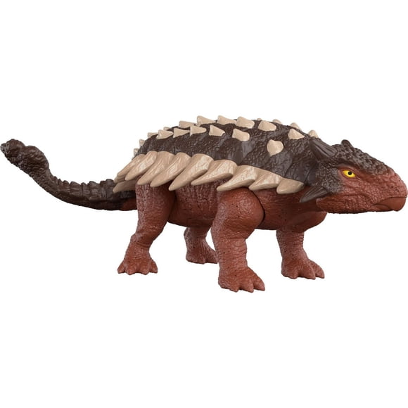 Jurassic World Dominion Roar Strikers Ankylosaurus Dinosaur Action Figure with Roaring Sound and Attack Action, Toy Gift Physical & Digital Play