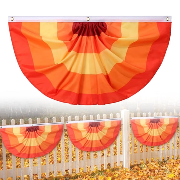 SMKE Fall Bunting Thanksgiving Pleated Fan Flag Bunting Fall Banners For Outside Decorations Home Party Decorations S