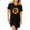Black, variant on SDJMa Women's Summer Dress 2022 Casual Sunflower Short Sleeve Dress Knee-Length Women's Loose Pleated Knot Dress