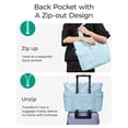 thumbnail image 3 of BAGSMART Crush Tote Bag for Women, 20L Puffer Work Tote with Zipper, Travel Essentials Quilted Nurse Hospital Bag, Sky Blue, 3 of 7