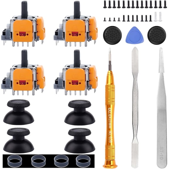 4 Pack Hall-Effect Joysticks Replacement for DualSense PS5 Controller, 3D Analog Sensor Wheel Thumb Sticks Joystick Rocker Module Replacement for PlayStation 5 Controller