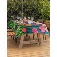 thumbnail image 3 of Outdoor Table Cloth with Umbrella Hole and Zipper, Colorful Spring Floral Waterproof Rectangle Tablecloth 60"x102", Summer Botanical Oil Painting Washable Table Cover for Outside Party Patio Picnic, 3 of 8