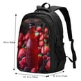 thumbnail image 5 of Cauagu Berry Infused Refreshment Print Travel Laptop with USB Charging Port,Extra Large Backpack College Backpack Business Work Bag Casual Daypack Perfert for Men Women, 5 of 7