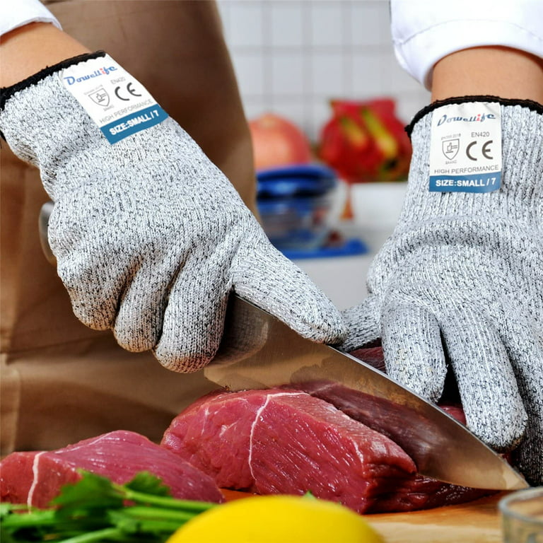 Cut Resistant Gloves Food Grade Level 5 Protection, Safety Kitchen Cuts Gloves for Oyster Shucking, Fish Fillet Processing, Mandolin Slicing, Meat