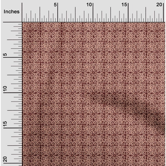 oneOone Polyester Lycra Fabric Floral Block Print Sewing Fabric BTY 56 Inch Wide