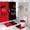 Mr Right & Mrs Always Right, variant on 4PCS Valentine's Day Shower Curtain Sets with Rugs, Waterproof Fabric Shower Curtain, Black and White Striped Red Polka Dot Love Heart Bathroom Decor, Romantic Gifts for Her Girlfriend Wife