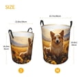 thumbnail image 3 of Balery Pastoral Sunflower Corgi Cesta de ropa redonda con asas, impermeable, independiente, para ropa, juguetes, dormitorio y familia-Medium, 3 of 6