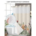 thumbnail image 4 of No Hook Cloth Fabric Shower Curtain with Snap in Liner, Country Flowers Waterproof Shower Curtains Set with See Through Top Window, Farmhouse Watercolor Floral Plants Bath Curtains Shower 72"x96", 4 of 6