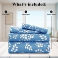 thumbnail image 4 of Lux Decor King Microfiber Bed Sheets - 4 Piece Floral Sheet Set, Soft Breathable Bedding, Wrinlkle Resistant, OEKO-TEX Certified, Blue, 4 of 10