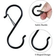 thumbnail image 3 of 16 Pcs S Hooks, Kvago 3.5 inch S Shaped Hooks with Safety Buckle, Small Metal Hooks for Hanging Plants, Pots, Closet, Clothes, Kitchen, Garden, Indoor Outdoor (Black), 3 of 9