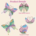 thumbnail image 3 of 1 bag 2pcs 2 colors Iron Wall Decorations Butterfly Metal Wall Art Colorfol Artificial Butterfly Mixed color 215x250x4mm Hole: 11.5x16mm 1pc/color, 3 of 6