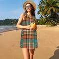 thumbnail image 3 of Disketp colorful plaid para Vestido sin Mangas para Mujeres, Vestidos de Verano para Mujeres, Casual y Holgado para la Playa, 3 of 7