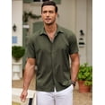 thumbnail image 3 of COOFANDY Mens Casual Button Up Shirt Regular Fit Beach Summer Shirt Short Sleeve Cuban Shirts, 3 of 6