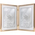 thumbnail image 1 of AmPm Antique Pewter 5x7 Hinged Double Picture Frame, Bead Border Design, 1 of 4