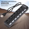 thumbnail image 4 of Ccdes USB Docking Station,7-Port Hub USB Docking Station Black 480mbps with Switch for Overload Current Protection,Desktop Hub, 4 of 7