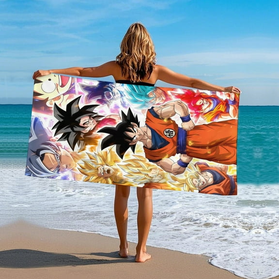 Goku Gifts Beach Towel for Women Girl Birthday Inspired Fan Bath Outdoor Music Lover