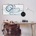 thumbnail image 3 of Lively Organic Abstract Line with Blue Ombre Abstract Gallery-Wrapped Canvas Print Wall Art, Set of 2, 17x17, 3 of 5