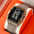 thumbnail image 4 of Fashion Women's Men's Digital Watch Tonneau Case Multifunctional Unisex Large Face Outdoor Sport Waterproof LED Casual Wrist Watch with Dual Time Alarm, 4 of 9