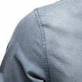thumbnail image 6 of Donemore Men's Fashion Stand Collar Button Denim Jacket Long Sleeve Casual Versatile Top Classic Denim Business Casual Design, 6 of 9