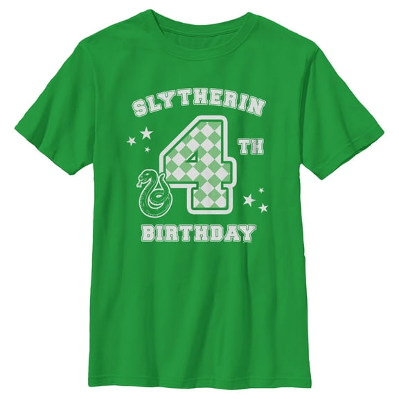 Boy's Harry Potter Slytherin 4th Birthday Graphic Tee Kelly Green Large