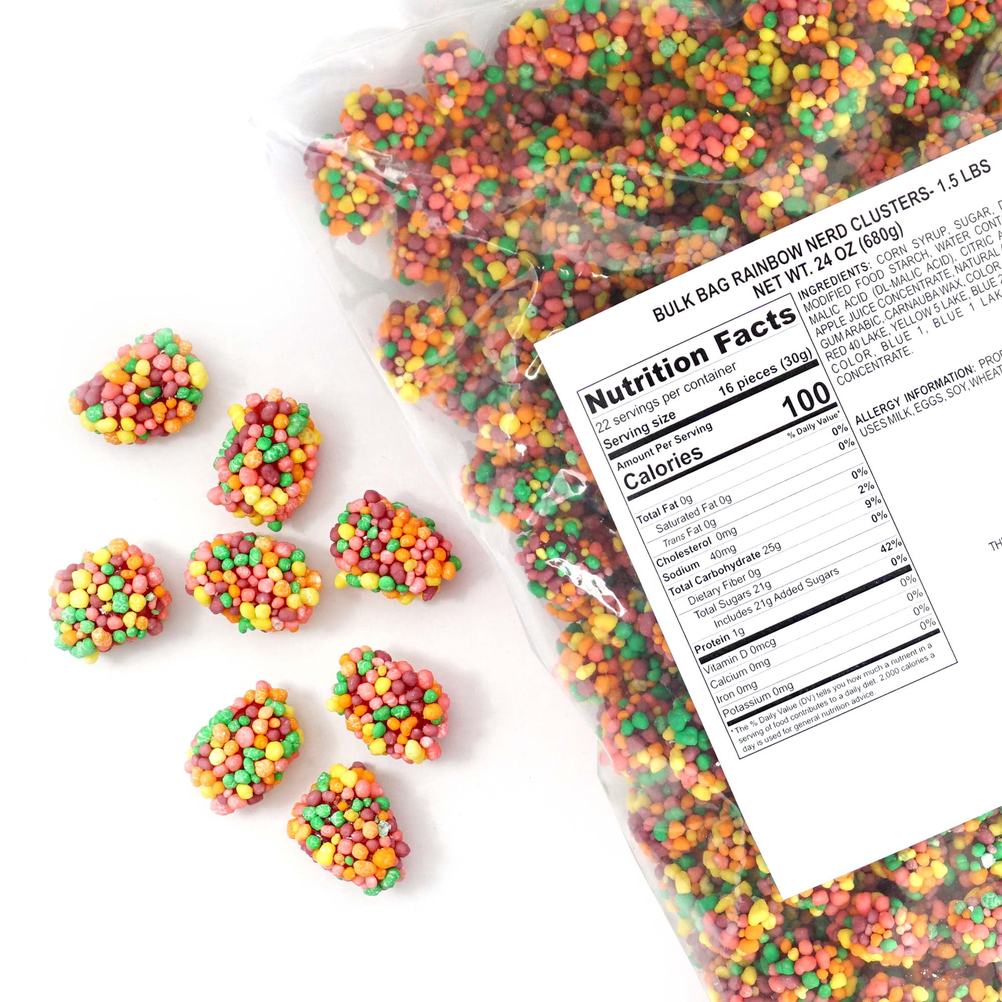 Nerds Gummy Clusters Bulk Bag, 1.5 Pound Bulk Bag, Rainbow Gummy Candy Clusters