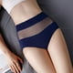 thumbnail image 4 of Gibobby Ropa interior bikini elástica Bragas sexis cintura alta talla grande para mujer, bragas transparentes malla algodón para mujer, calzoncillos realce cadera , transpirables （Azul， XL), 4 of 5