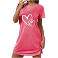 thumbnail image 1 of COM1950s Shorts pour Femmes, Shorts pour Femmes Grande Taille, Nuisette Courte à Imprimé Amour de la Saint-Valentin pour Femmes Grande Taille à Col Rond à Manches Courtes, Shorts pour Femmes Grande Taille, Grande Taille pour Femmes, 1 of 8