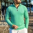 thumbnail image 4 of Gamivast Men's Quarter Zip Pullover Sweater Slim Fit Cable Knit Long Sleeve Warm Knitwear Mock Neck Thermal Tops Soft Business Casual Winter Daily Wear, 4 of 6