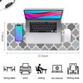 thumbnail image 5 of Long Mouse Pads for Desk,Blue Quatrefoil Geometric Pattern Desk Mats on Top Of Desks, Desk Mouse Pad Extra Large with 3mm Non-Slip Base and Stitched Edge for Gaming,Office,Work,Home 31.5"x11.8", 5 of 6
