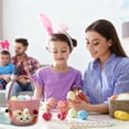 thumbnail image 6 of CoreLiving Pink Woven Cotton Rope Easter Bunny Basket, Perfect Personalized Style for Easter Baskets for Baby, Toddler, Boys, Girls, Includes Gift Bags and Ribbons, 6 of 7