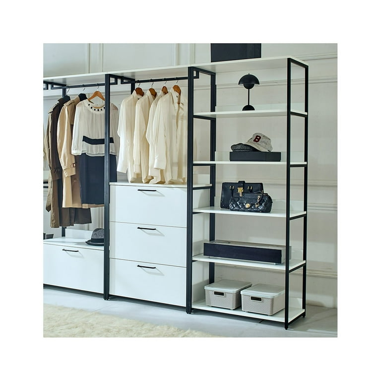 Klair Living Fiona White Freestanding Walk in Wood Closet System w