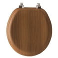 thumbnail image 2 of MAYFAIR 9601CP 378 Toilet Seat with Chrome Hinges, ROUND, Natural Oak Veneer, 2 of 4