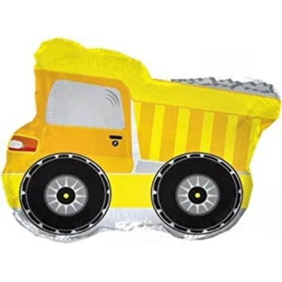 22" YELLOW DUMP TRUCK Balloon • Party Supplies Decorations Foil Mylar Balloon