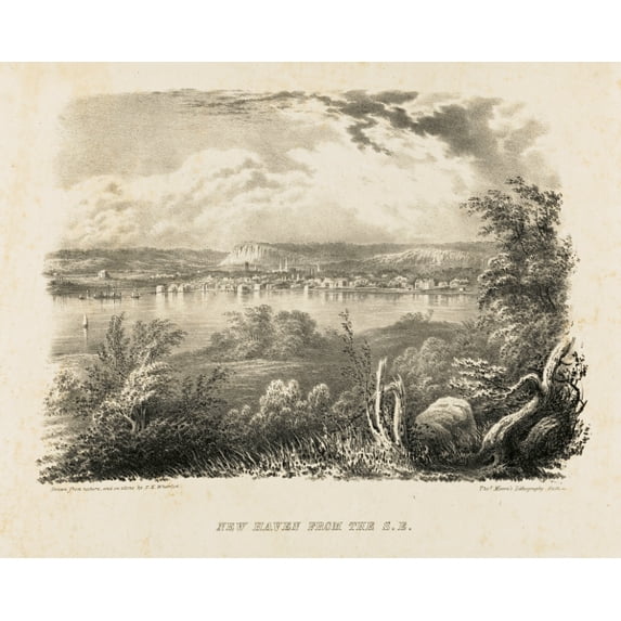 Print: New Haven From The S.E., circa 1830
