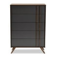 thumbnail image 4 of Baxton Studio Naoki Modern and Contemporary Two-Tone Grey and Walnut Finished Wood 6-Drawer Bedroom Dresser, 4 of 7