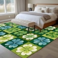 thumbnail image 4 of Large Area Rugs for Living Room Bedroom, St. Patrick's Day 8'x10' Rug Washable Carpet Runner Indoor Outdoor, Green Blue Lucky Shamrocks Rustic Leaves Non Slip Floor Mats Rug for Kitchen, Patio, 4 of 8